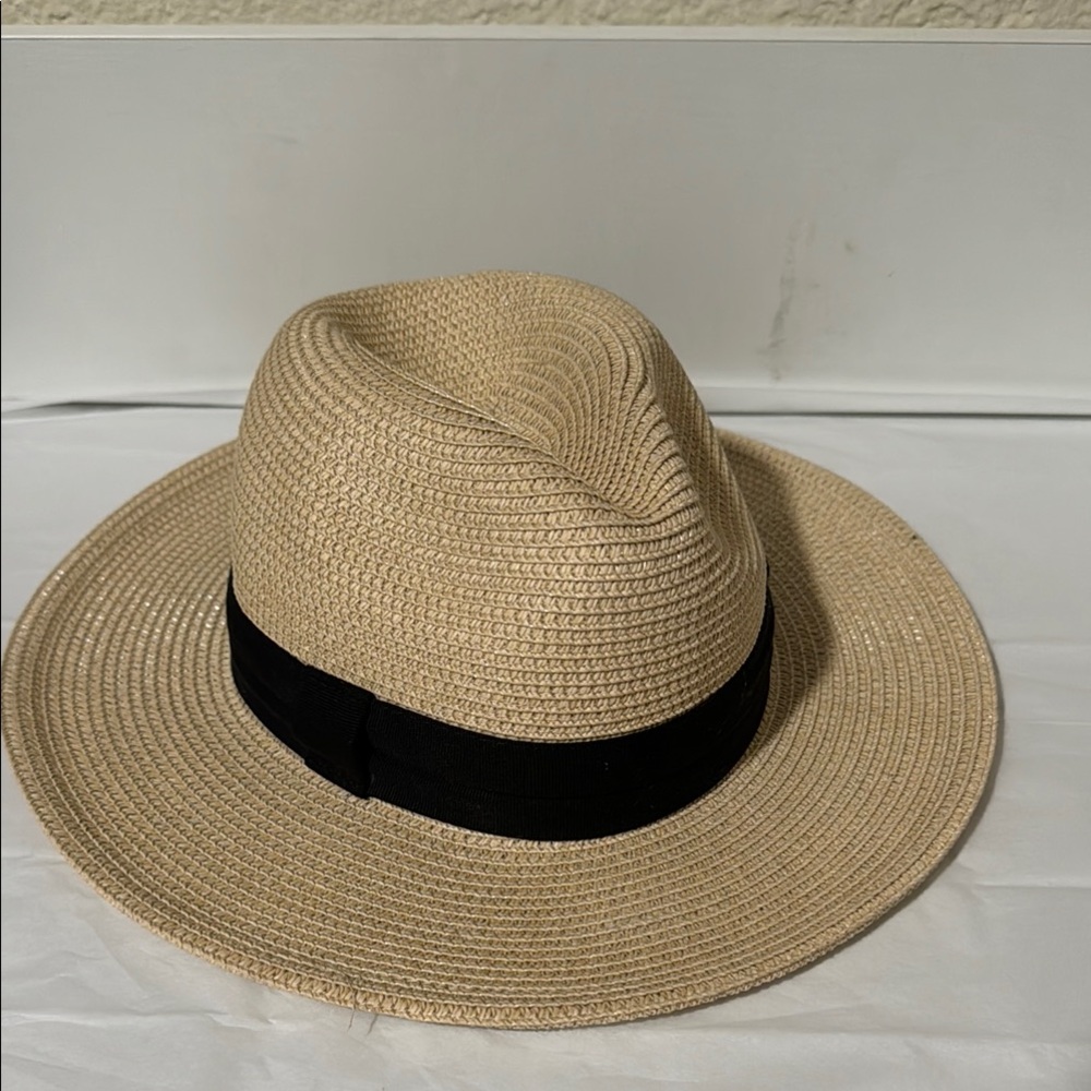 Men's Tan Fedora Hat with Black Band